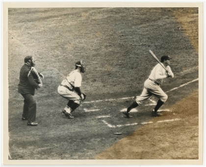 1932 Vintage Original Photograph of World Series Game 1 - Ruth Swinging
